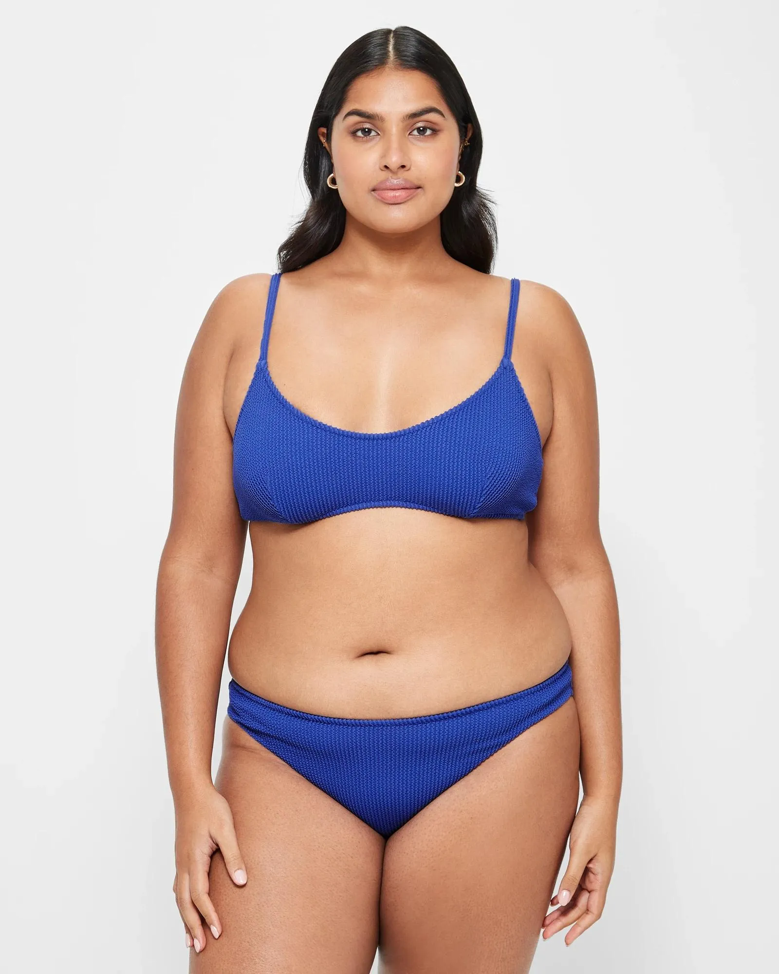 popular  Crinkle Crop Swim Bikini Top