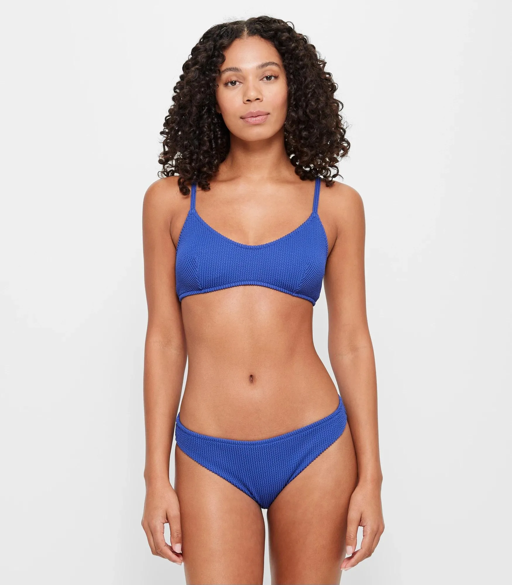 popular  Crinkle Crop Swim Bikini Top