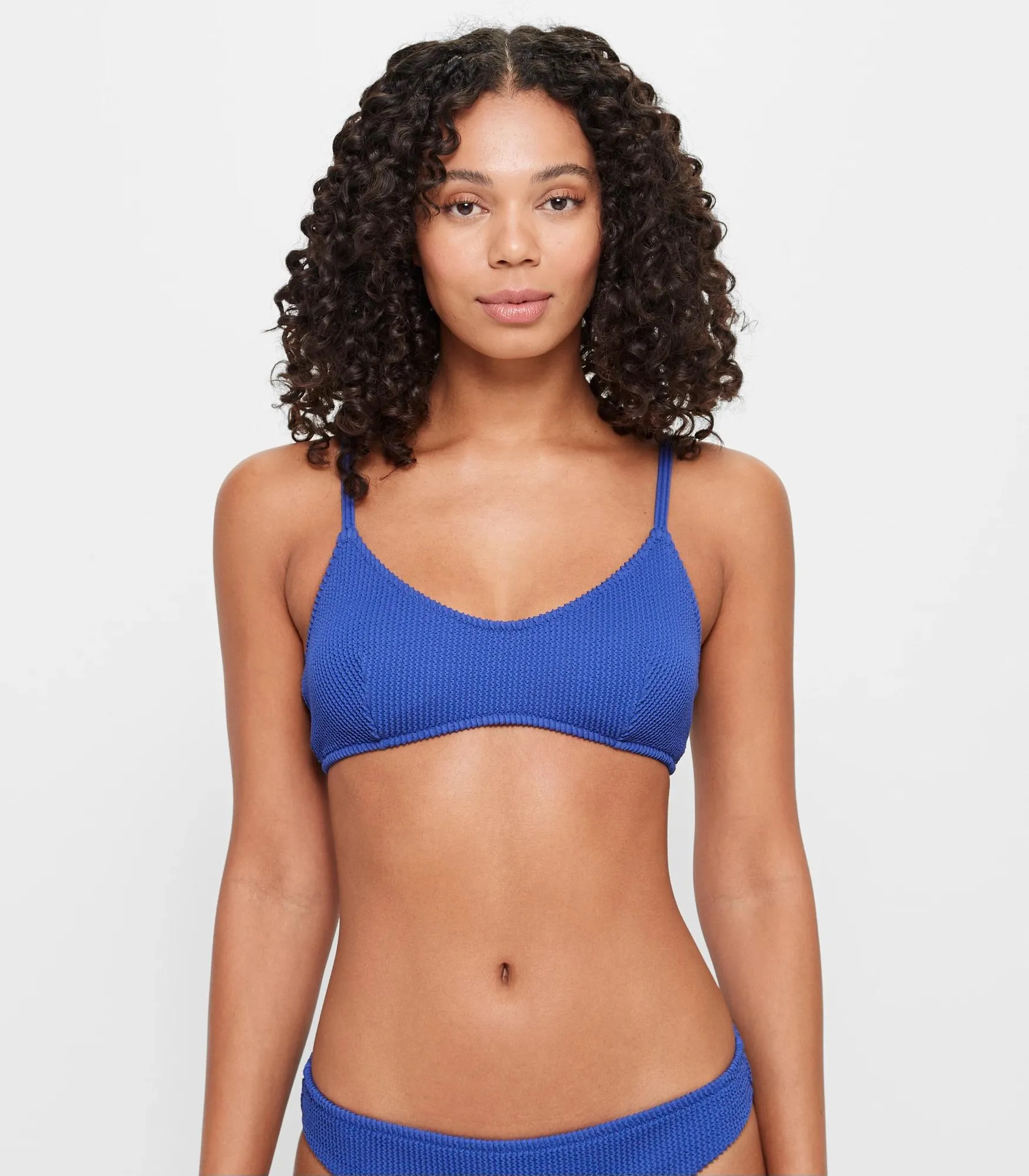 popular  Crinkle Crop Swim Bikini Top