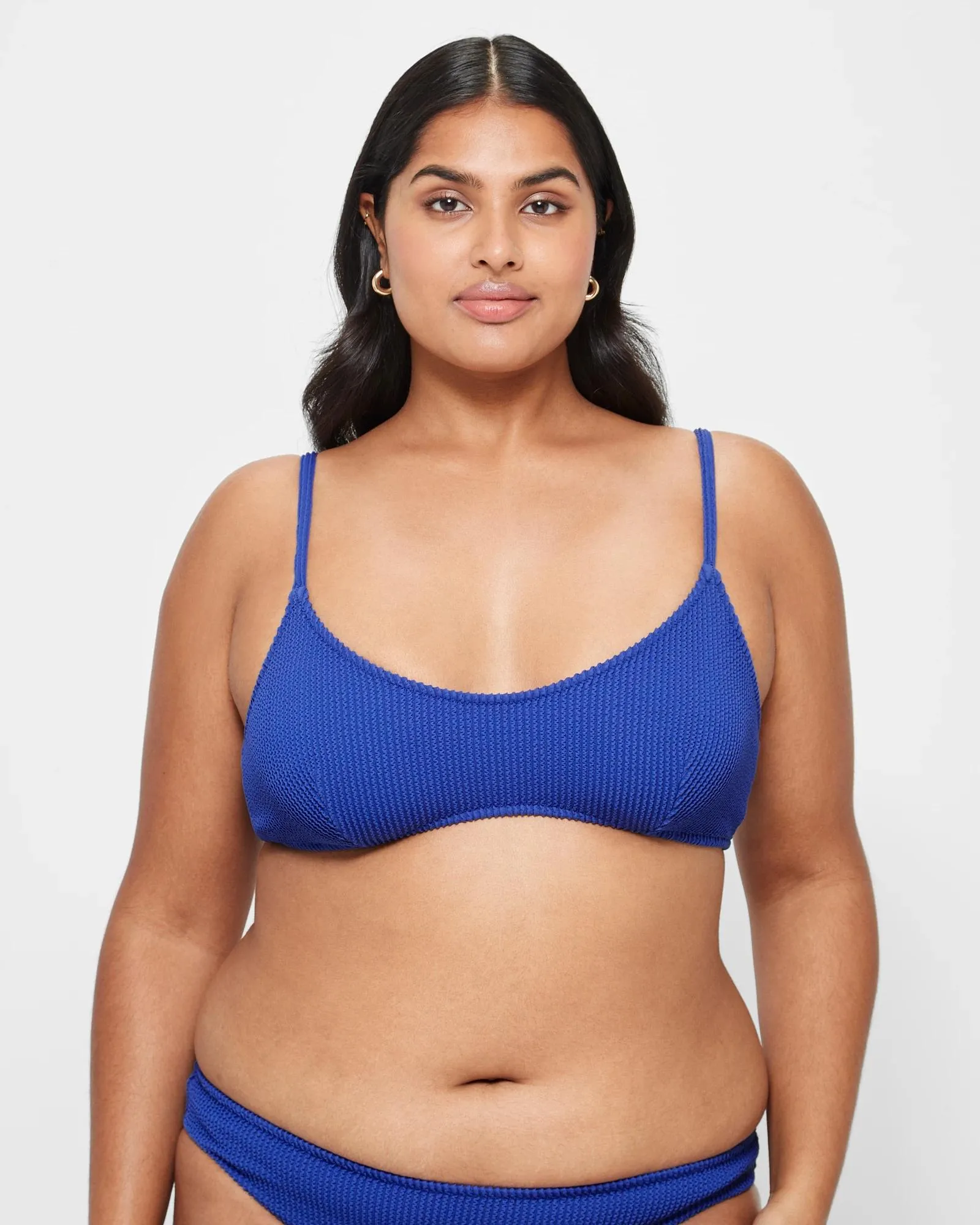 popular  Crinkle Crop Swim Bikini Top