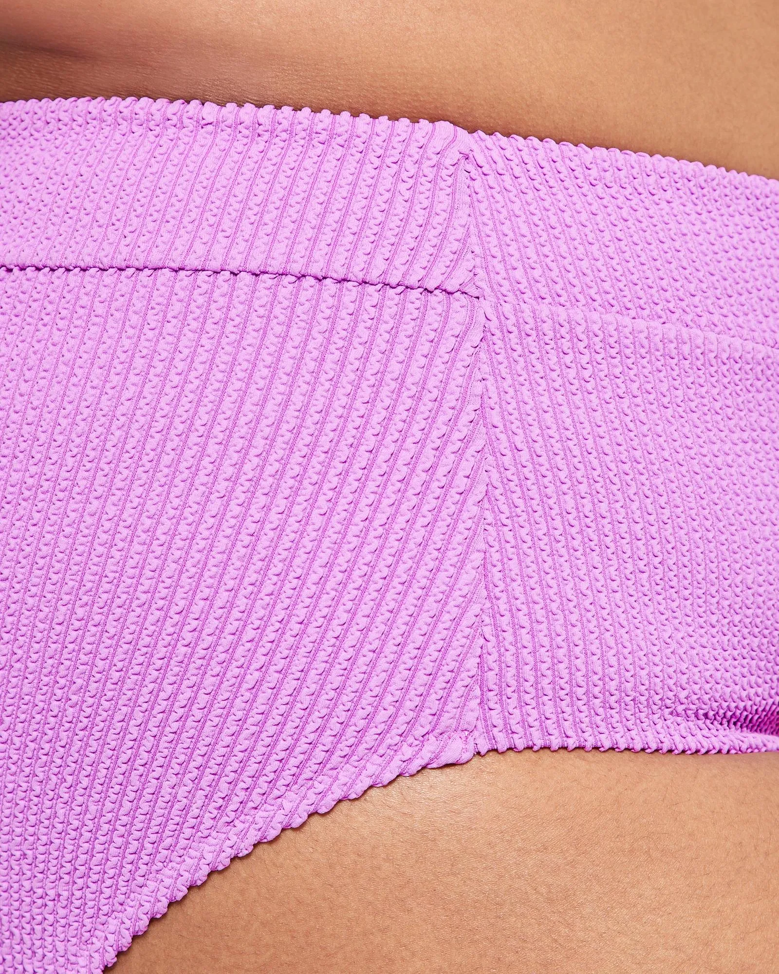 popular  Crinkle High Waisted Swim Bikini Briefs - Iris Orchid