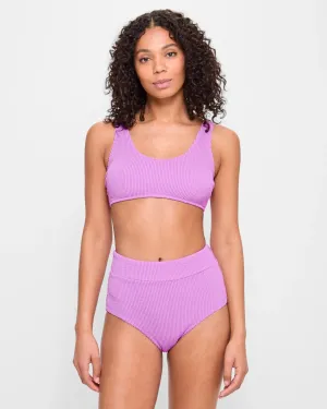 popular  Crinkle Scoop Swim Bikini Top - Iris Orchid