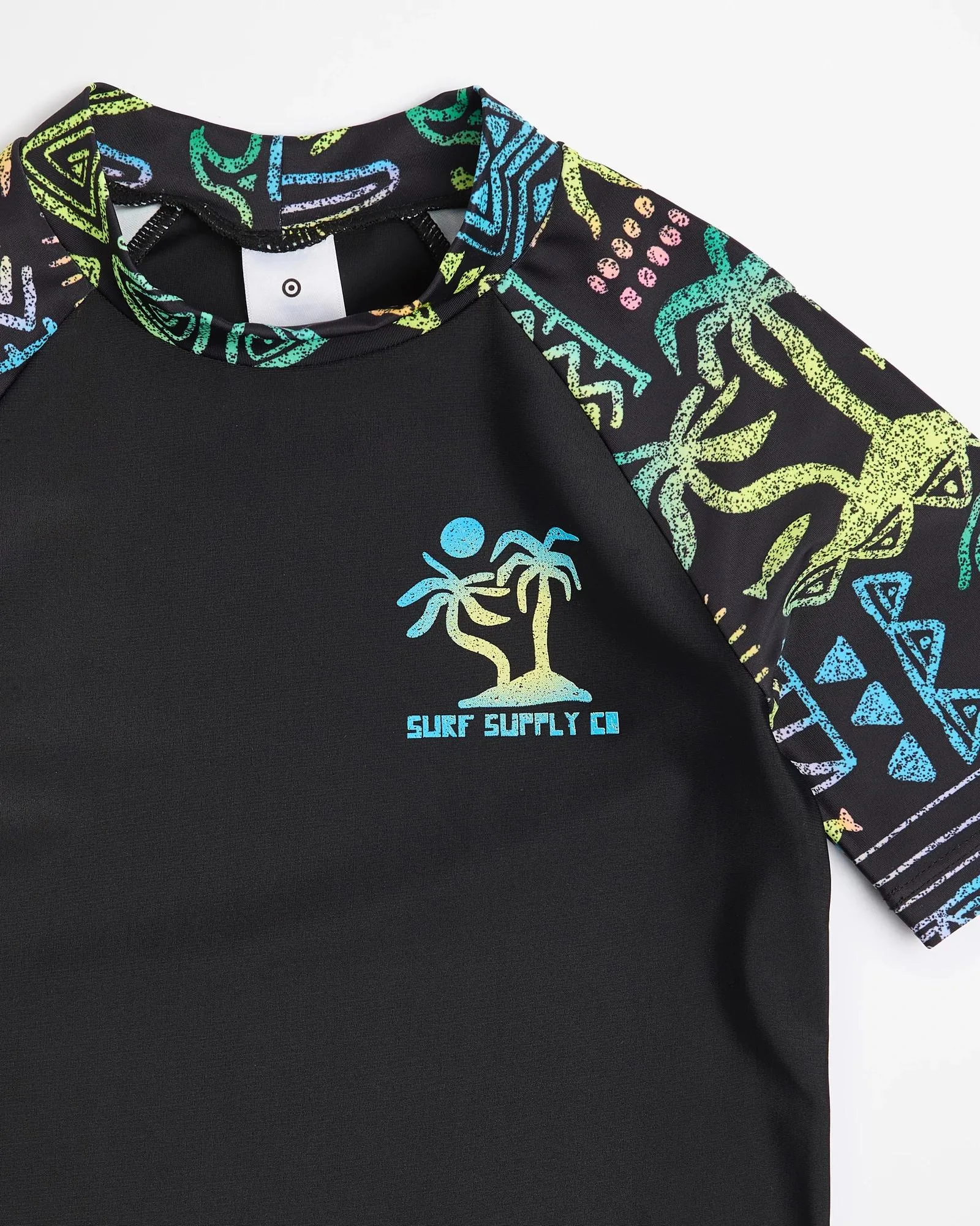 popular  Neon Print Swim Rash Vest