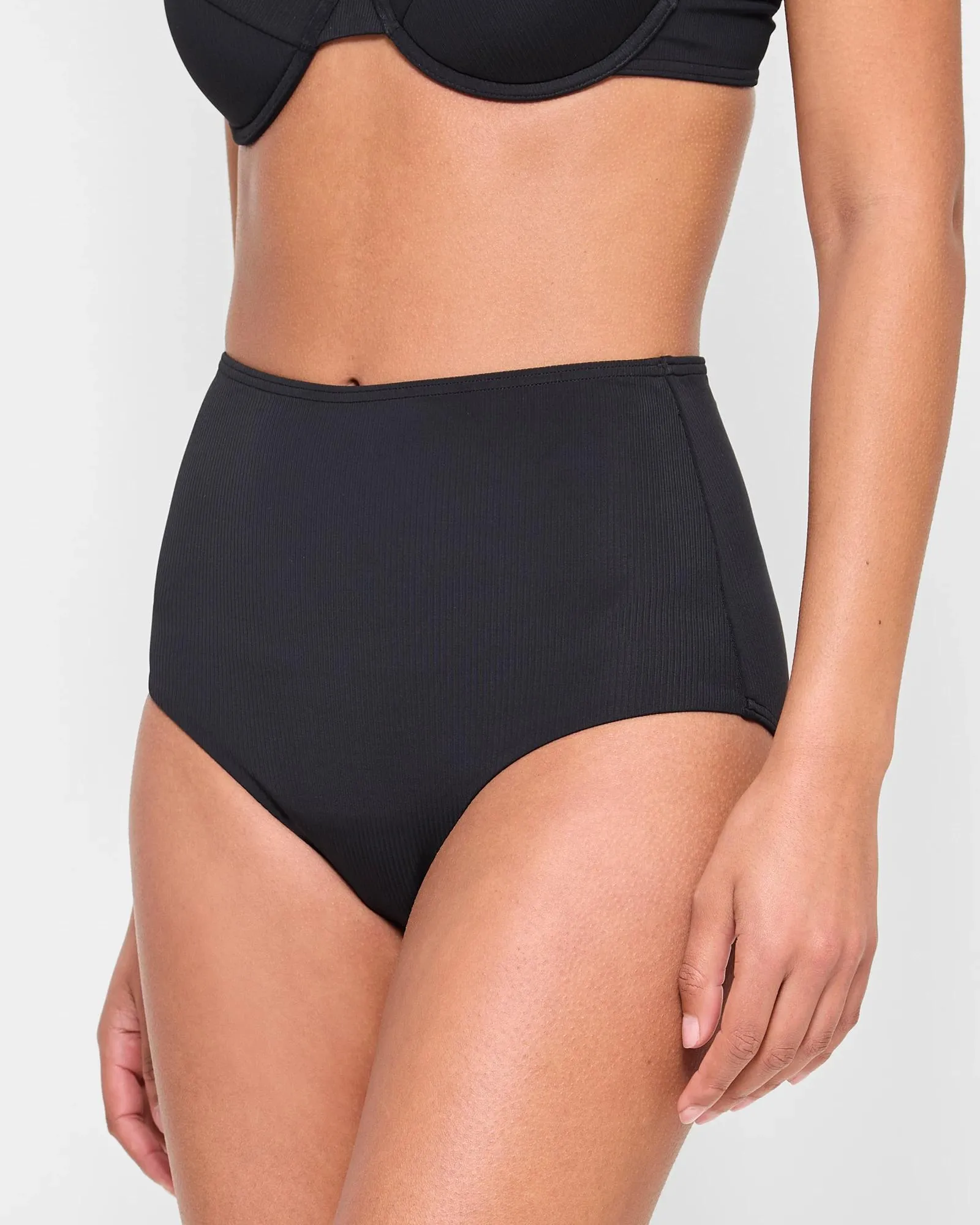 popular  Resort High Waisted Rib Bikini Briefs - Shape Your Body