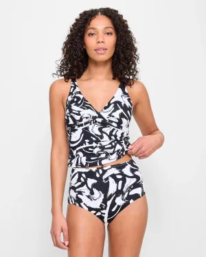 popular  Resort High Waisted Swim Bikini Bottoms - Shape Your Body - Painterly Shapes