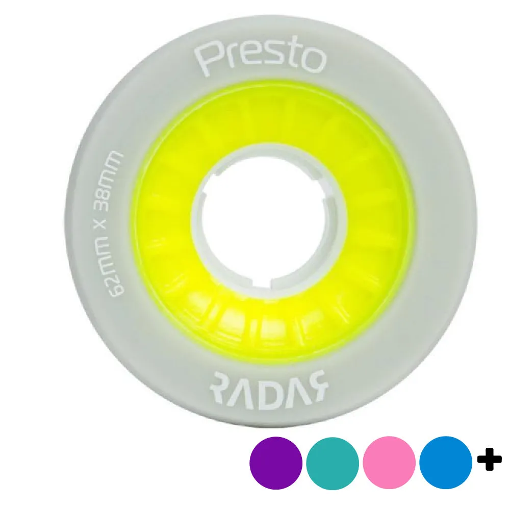 Radar Presto 62mm Quad Wheels - 4 pack