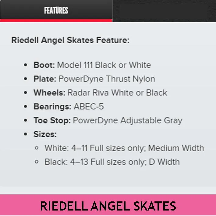 Riedell 111 Angel White Roller Skates