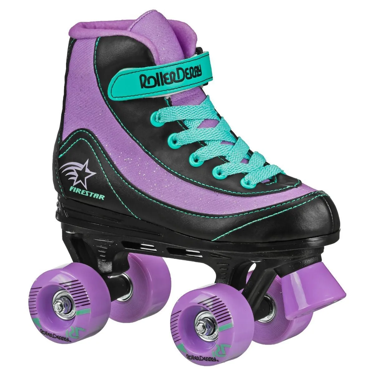 Roller Derby Firestar Purple/Black/Mint Skates Size 2