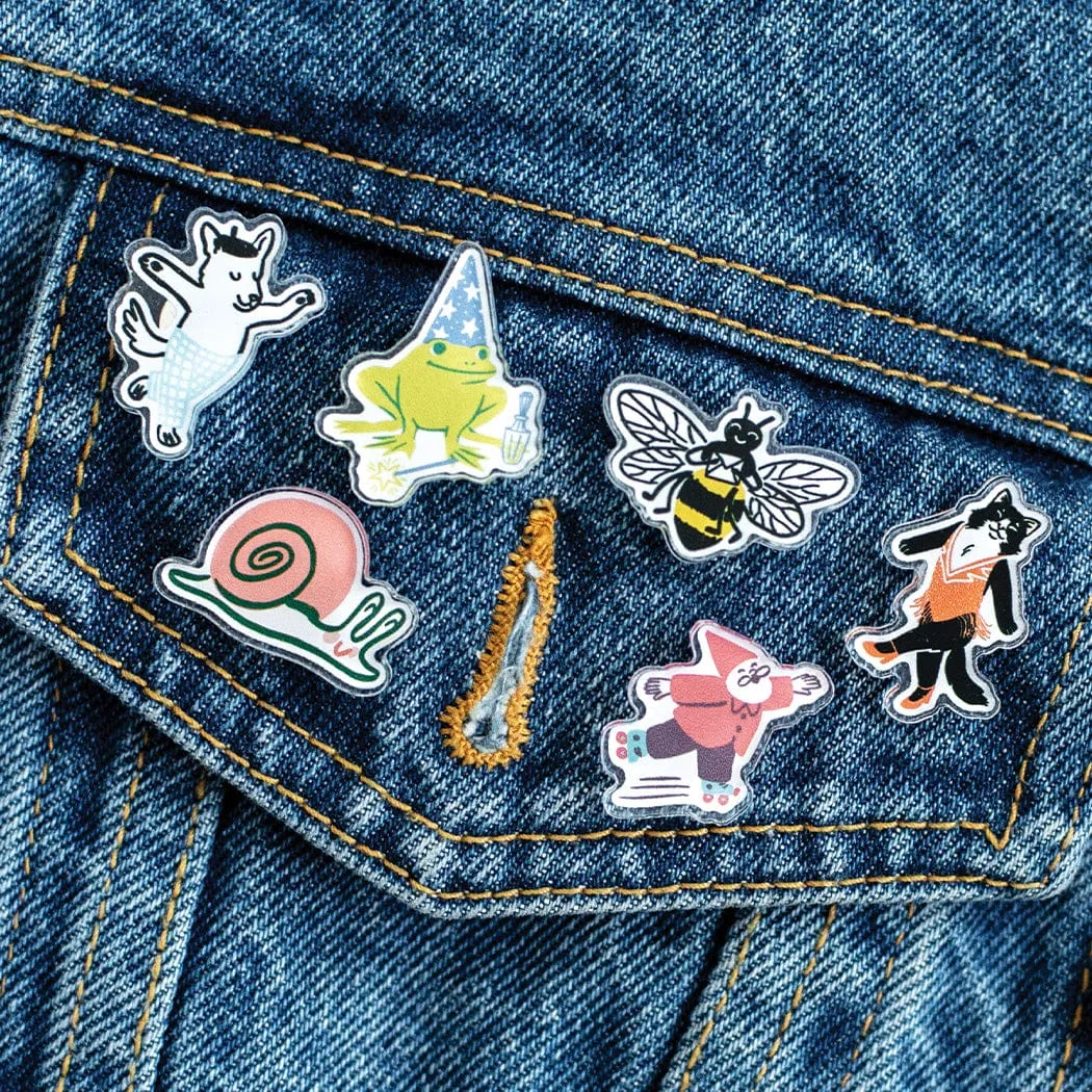 Roller Skating Gnome Acrylic Pin