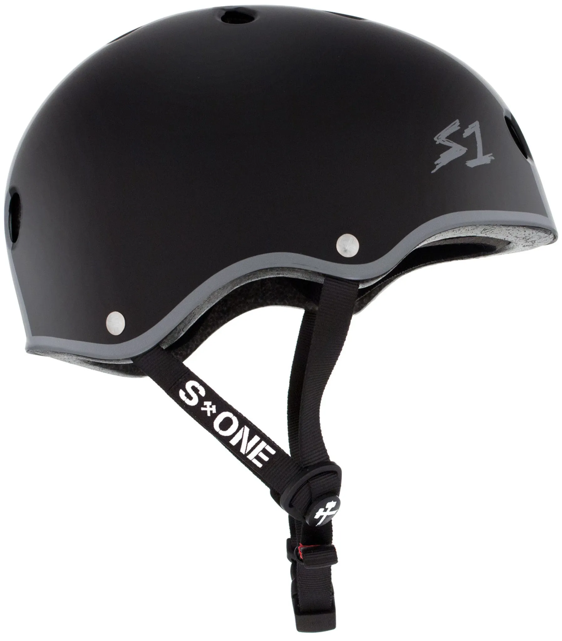 S-One Helmet Lifer Eddie Elguera Black Matte Red Grey Stripes
