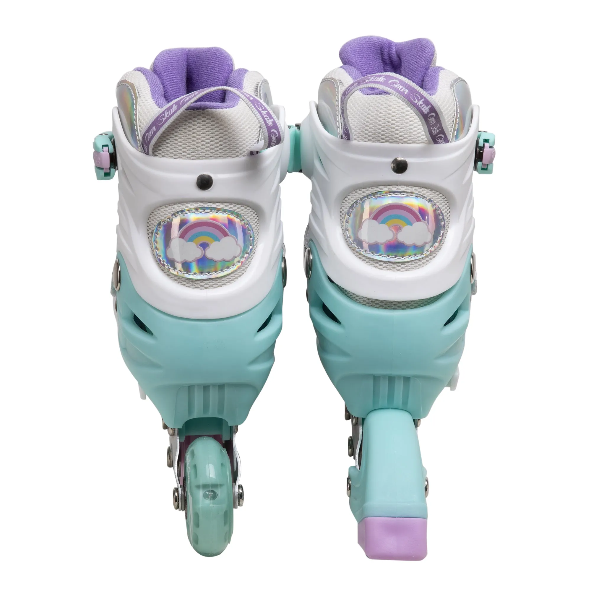 Skate Gear Rainbow Adjustable Light up Inline Roller Skates for Boys and Girls