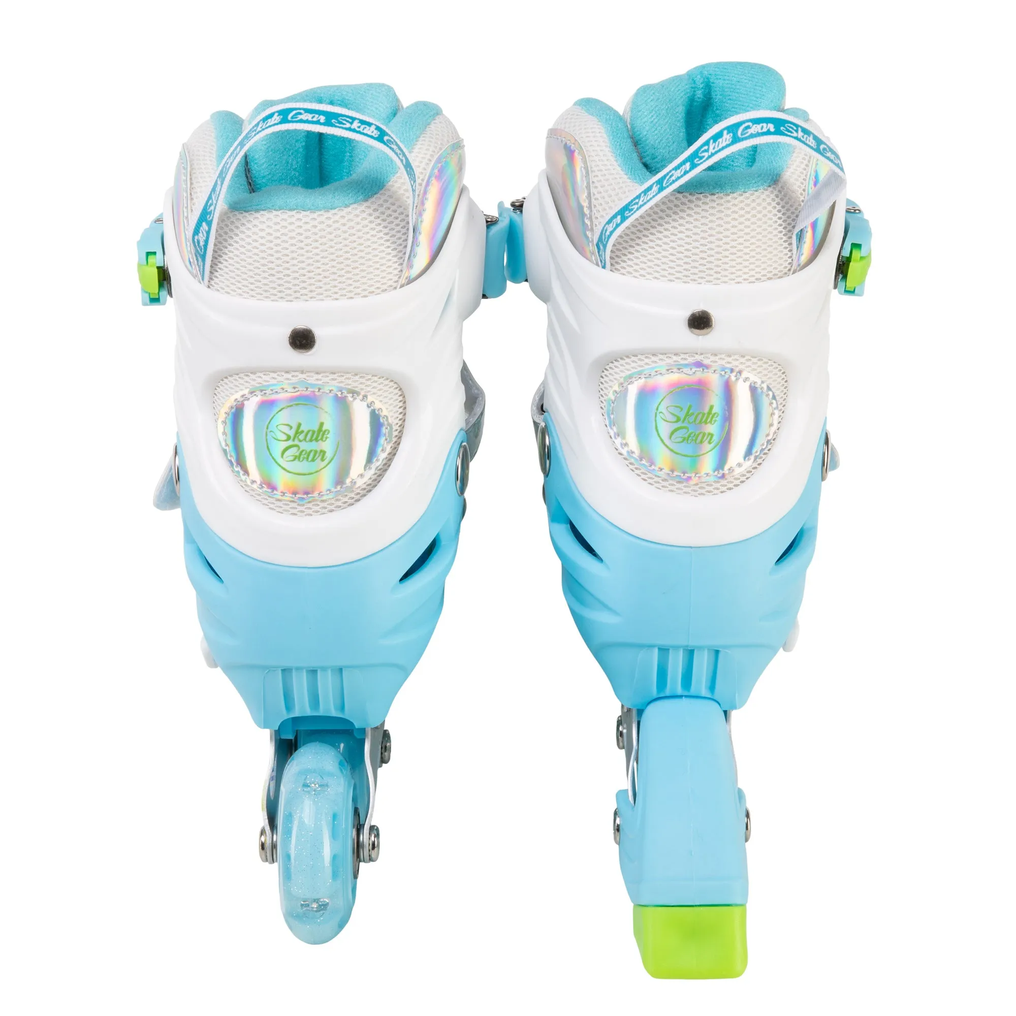 Skate Gear Rainbow Adjustable Light up Inline Roller Skates for Boys and Girls