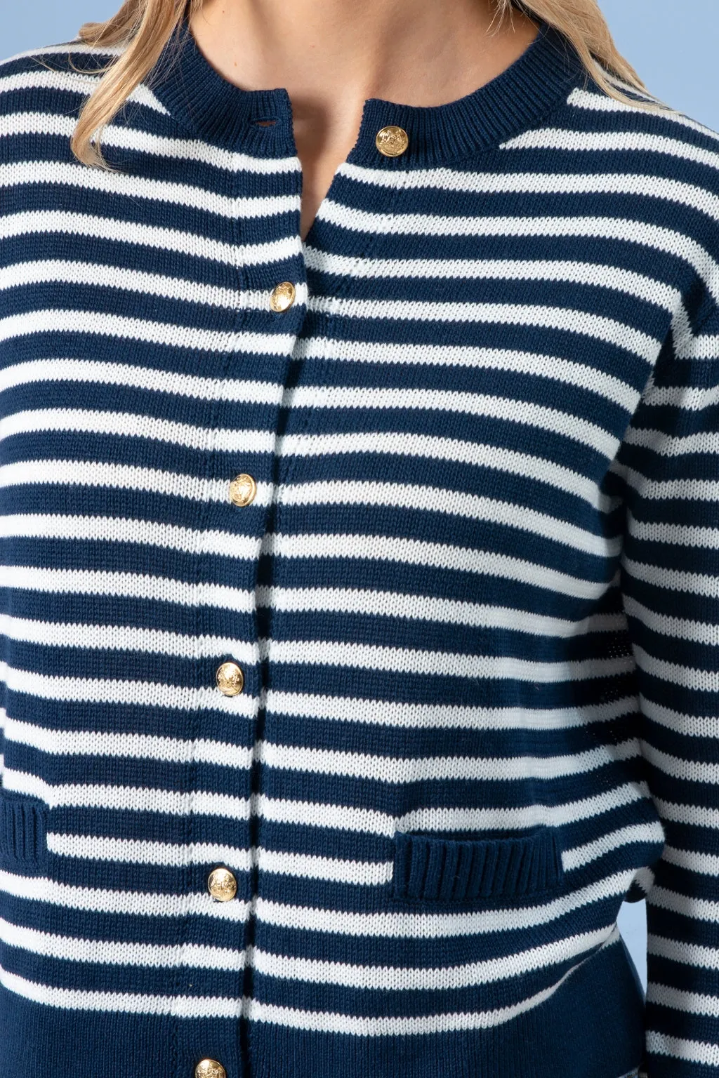 Stella and Gemma Navy Cardigan Navy White