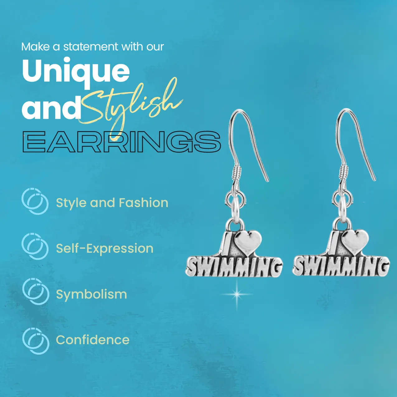 Swim Earrings - I Love Swimming