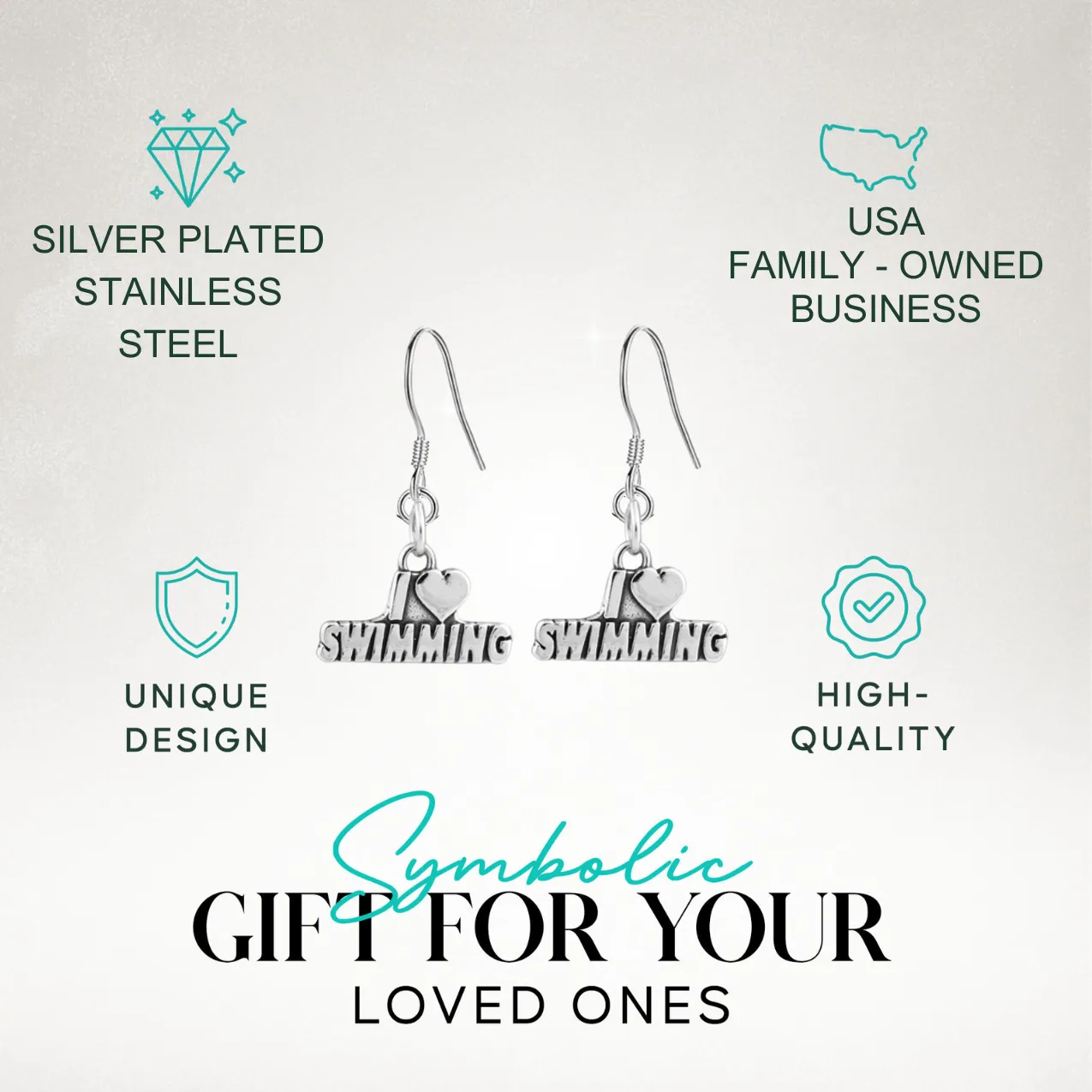 Swim Earrings - I Love Swimming