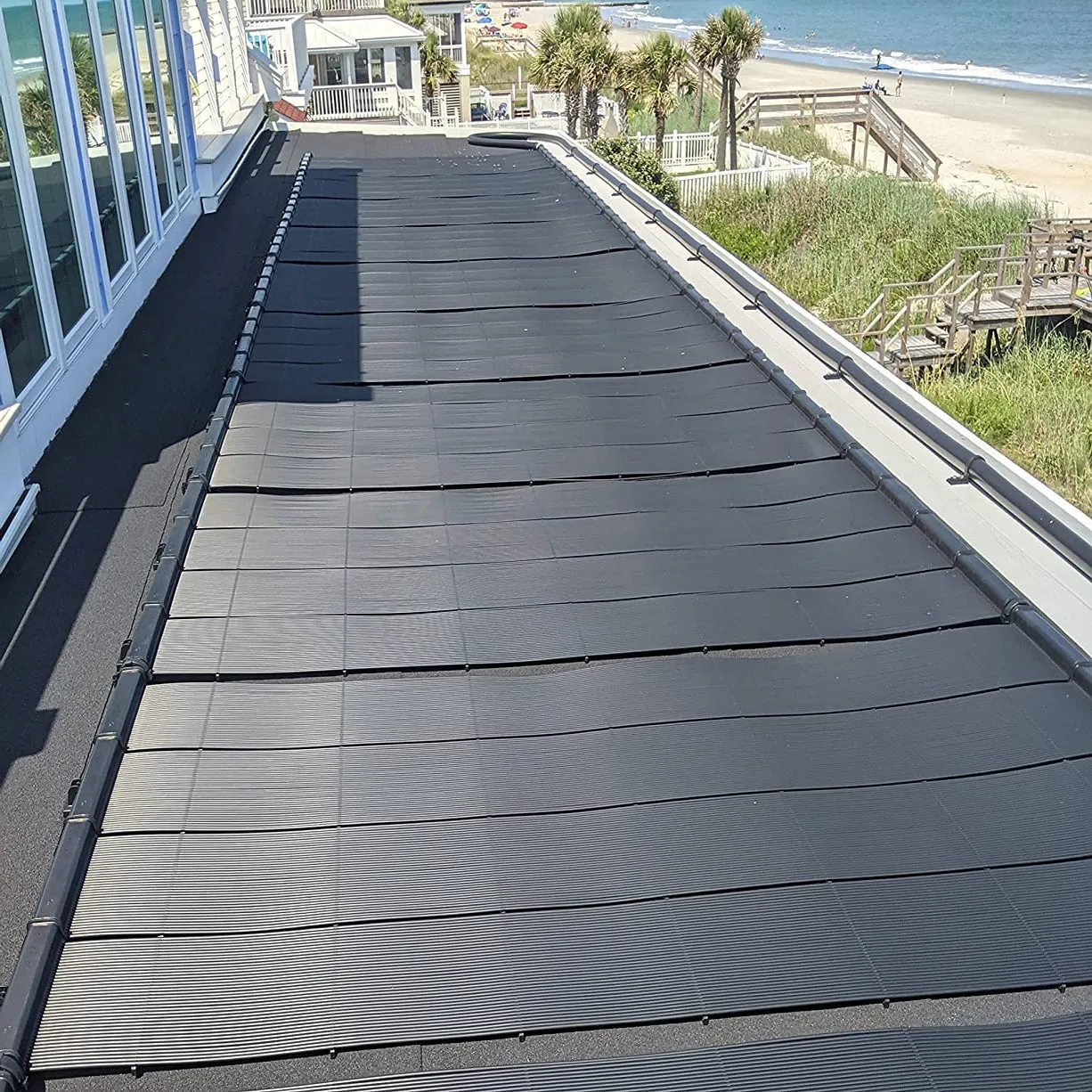 SwimJoy Industrial Grade DIY Solar Pool Heater Kit - Advanced High-Wind Mounting System - Lifetime Ltd. Warranty