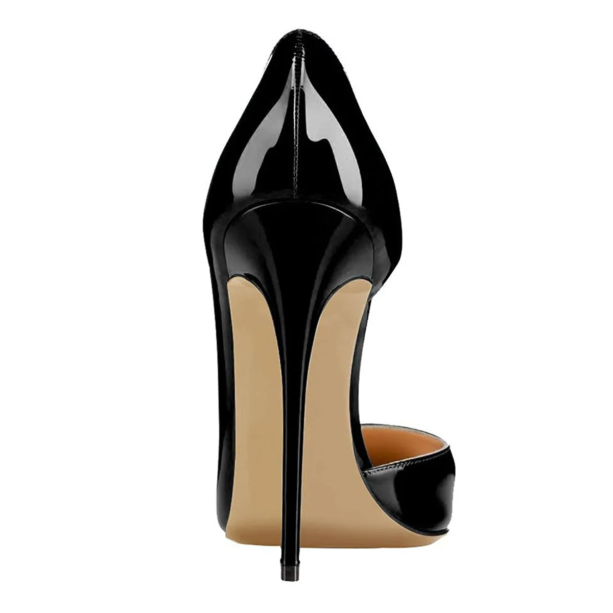 Toleet Black Stiletto Heels Patent Leather Pointy Toe Office Pumps