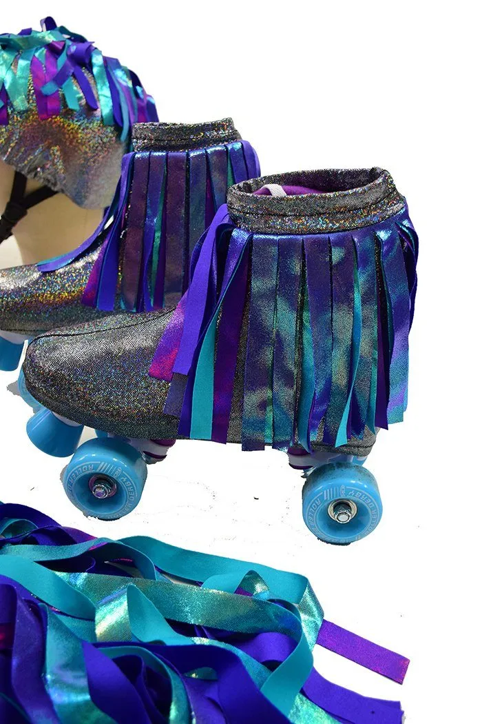 Unicorn Roller Skate and Helmet Cover Set with Tail Sash