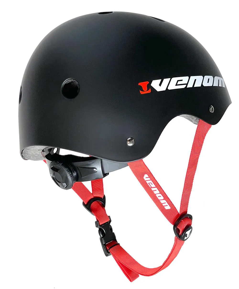 Venom Skateboards Pro Skate Skateboard Scooter Adjustable Helmet - Black