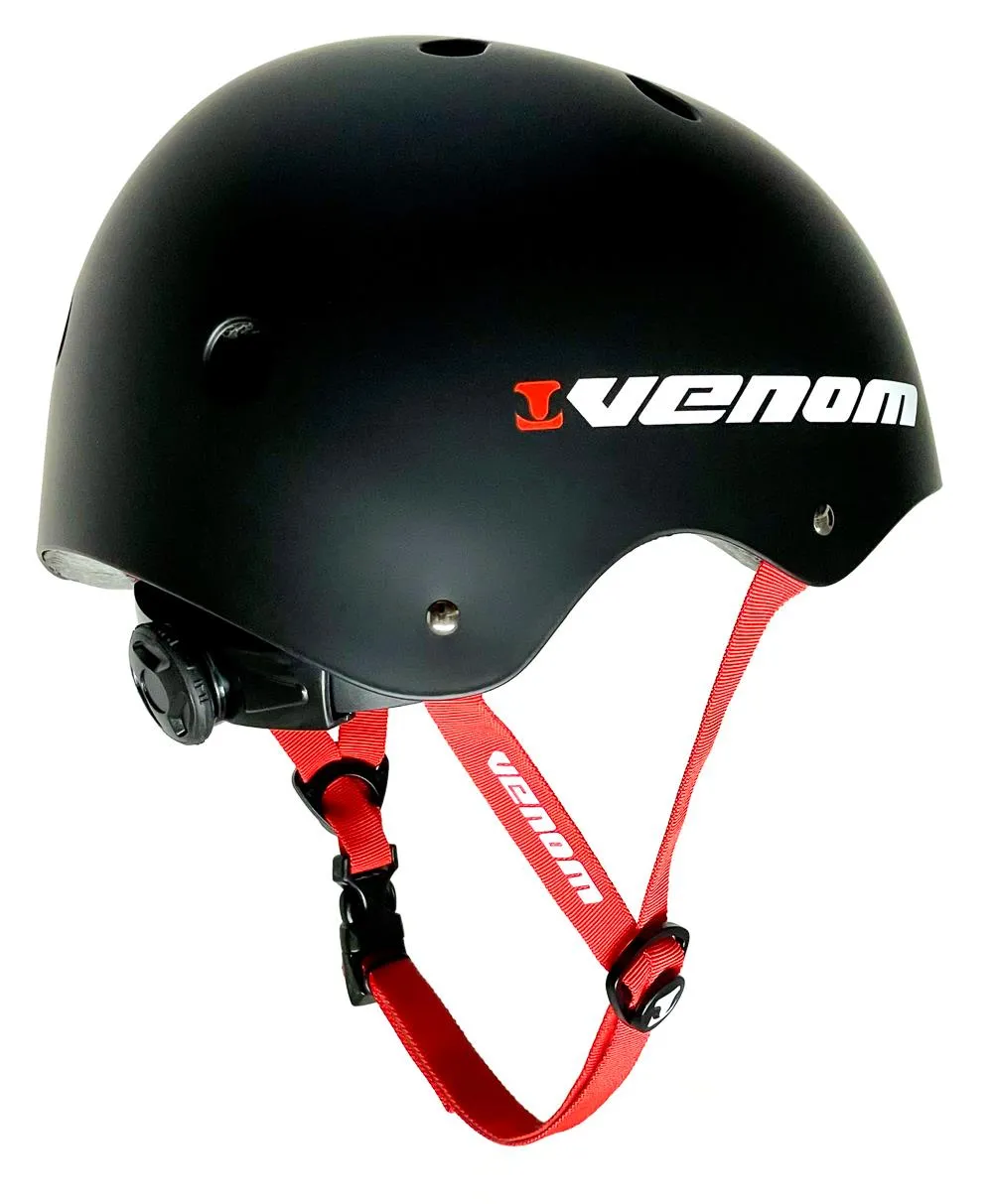 Venom Skateboards Pro Skate Skateboard Scooter Adjustable Helmet - Black