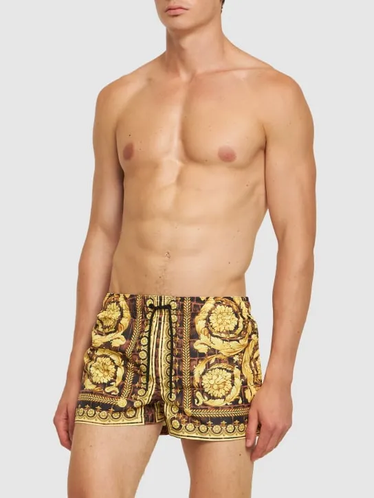 Versace   Cocco Barocco printed nylon swim shorts 