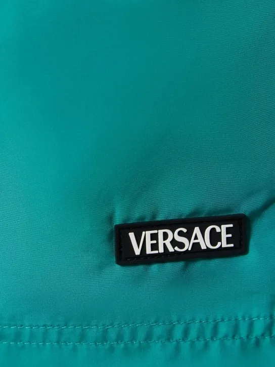 Versace   Ghost logo printed nylon swim shorts 