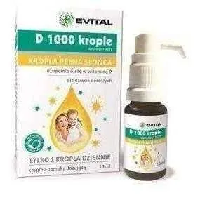 Vitamin d drops, Evital D 1000 drops 10ml
