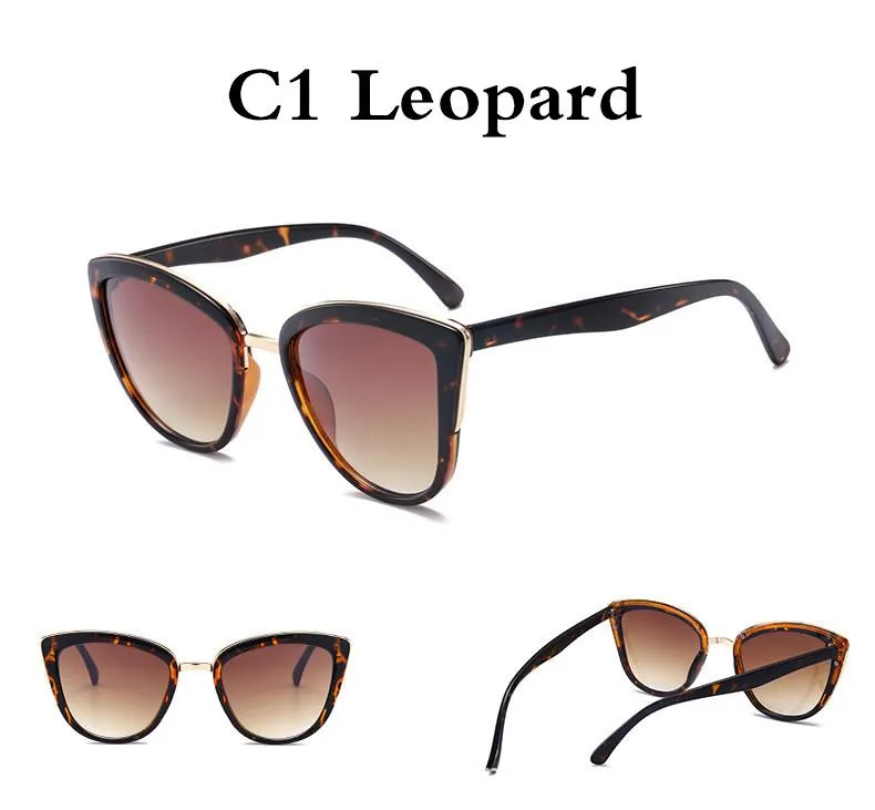 Women's Vintage Cat Eye Retro Sunglasses with Gradient UV400 Lens