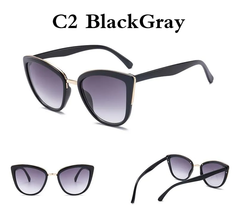 Women's Vintage Cat Eye Retro Sunglasses with Gradient UV400 Lens