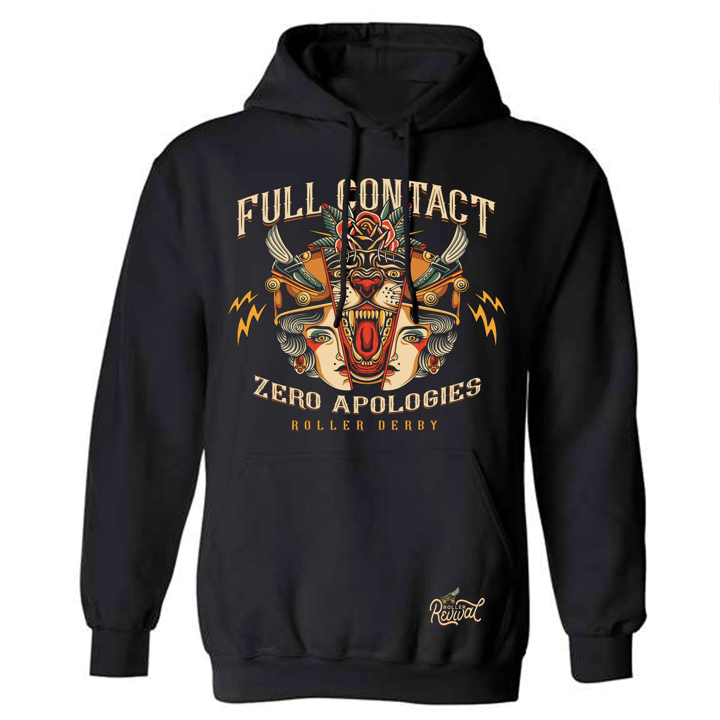 Zero Apologies Roller Derby Hoodie Sweatshirt